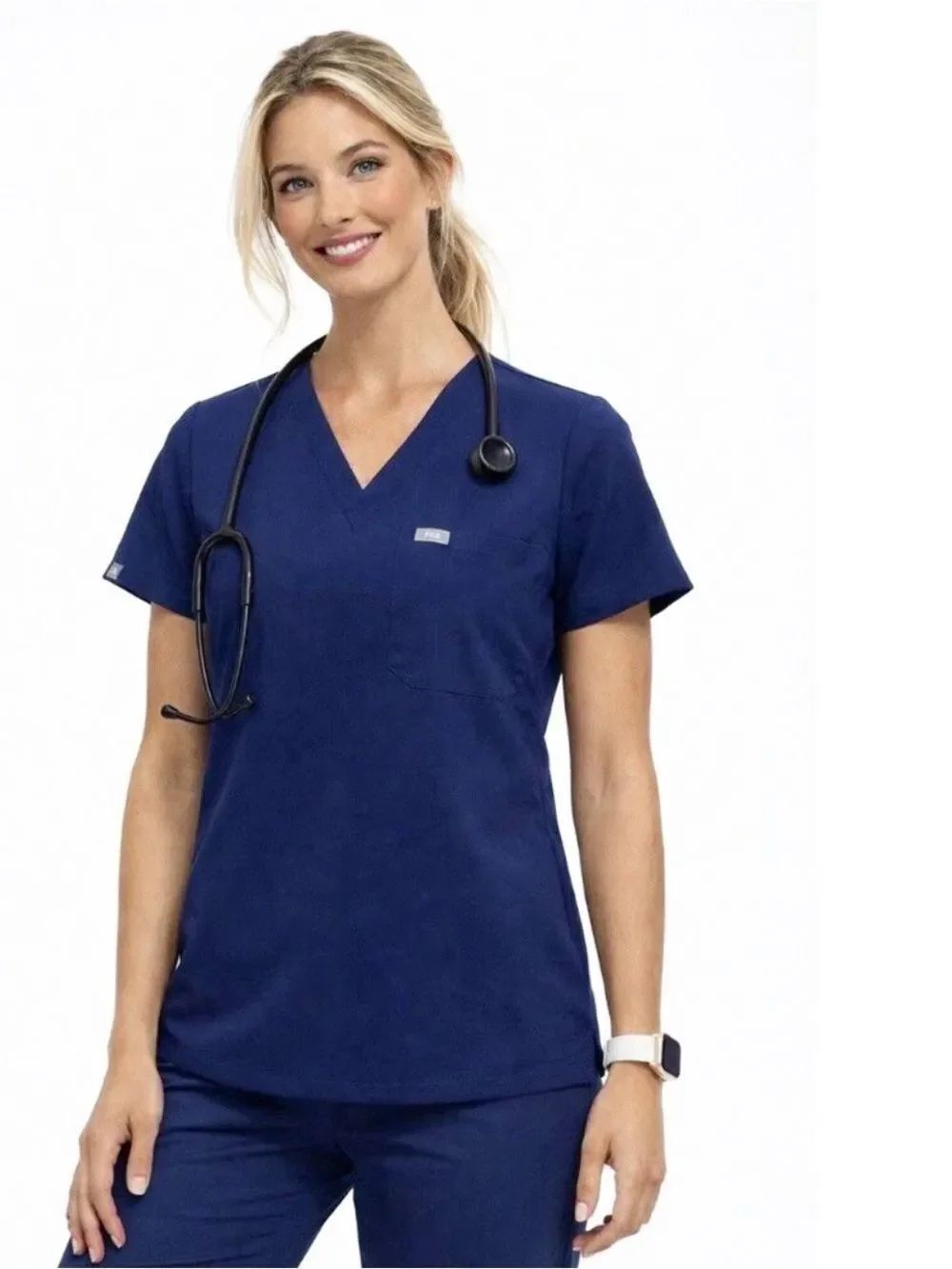 FIGS Scrub Top Catarina One-Pocket Navy Blue S Women's Medical Nurse